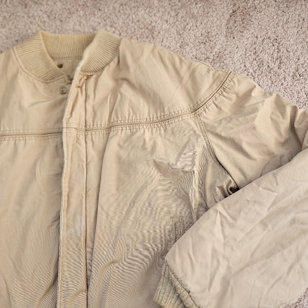 Vintage Original Varsity by Catalina Lined Jacket Size 44 Beige Made in USA